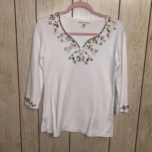 JM COLLECTION white blouse